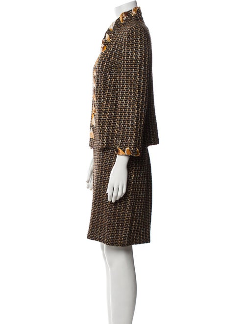 St. John Tweed Pattern Skirt Suit