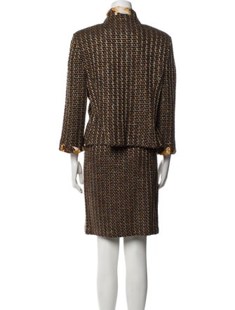 St. John Tweed Pattern Skirt Suit
