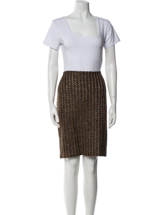 St. John Tweed Pattern Skirt Suit