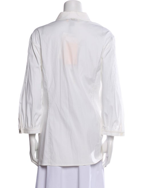 St. John Three-Quarter Sleeve Button-Up Top