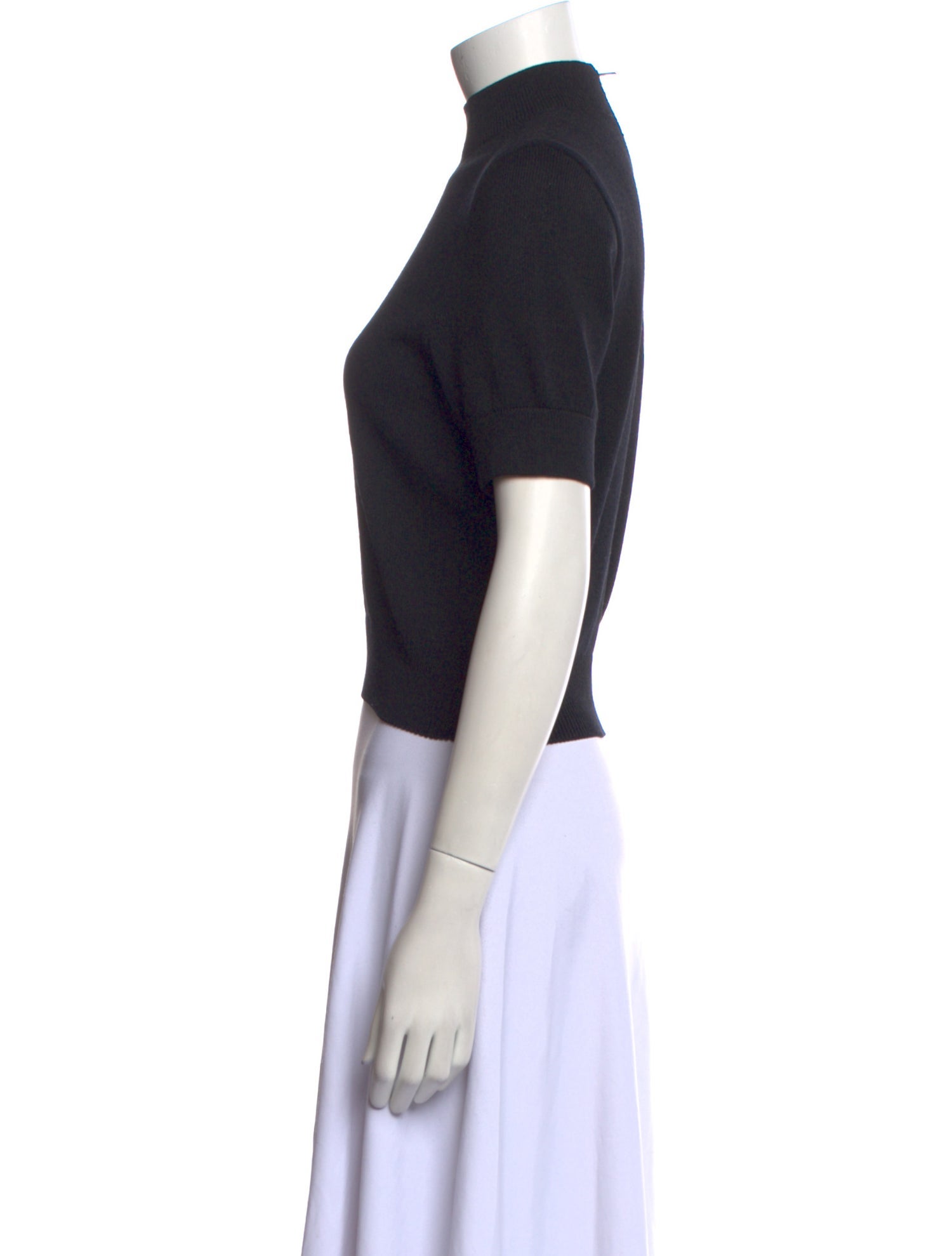 St. John Wool Turtleneck Crop Top