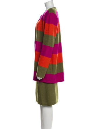 St. John Wool Colorblock Pattern Skirt Set