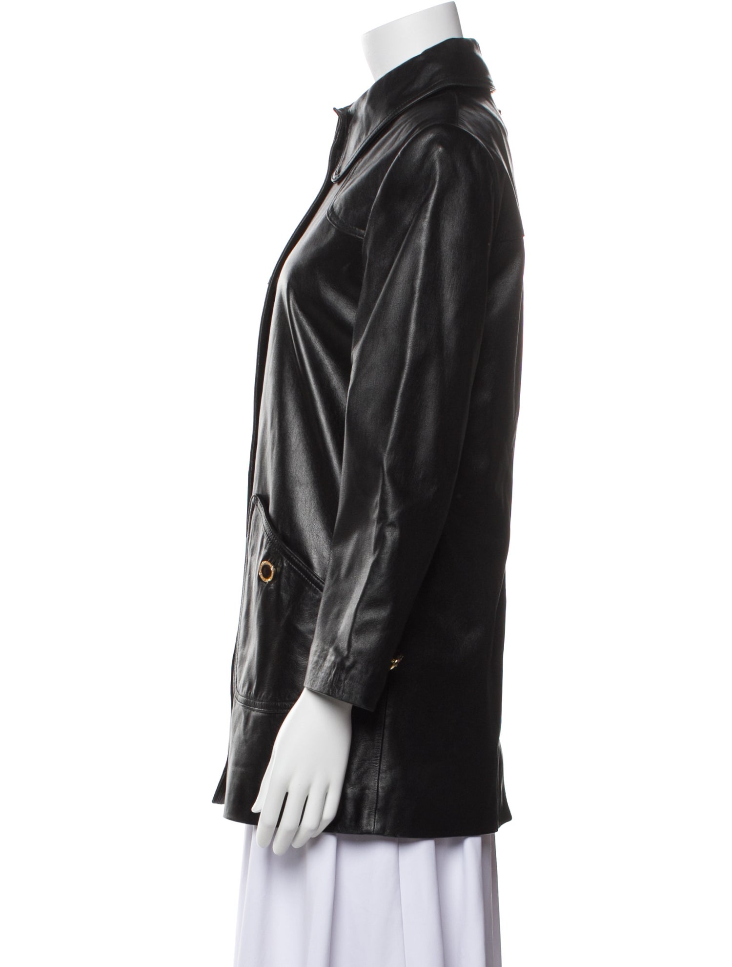 St. John Leather Trench Coat