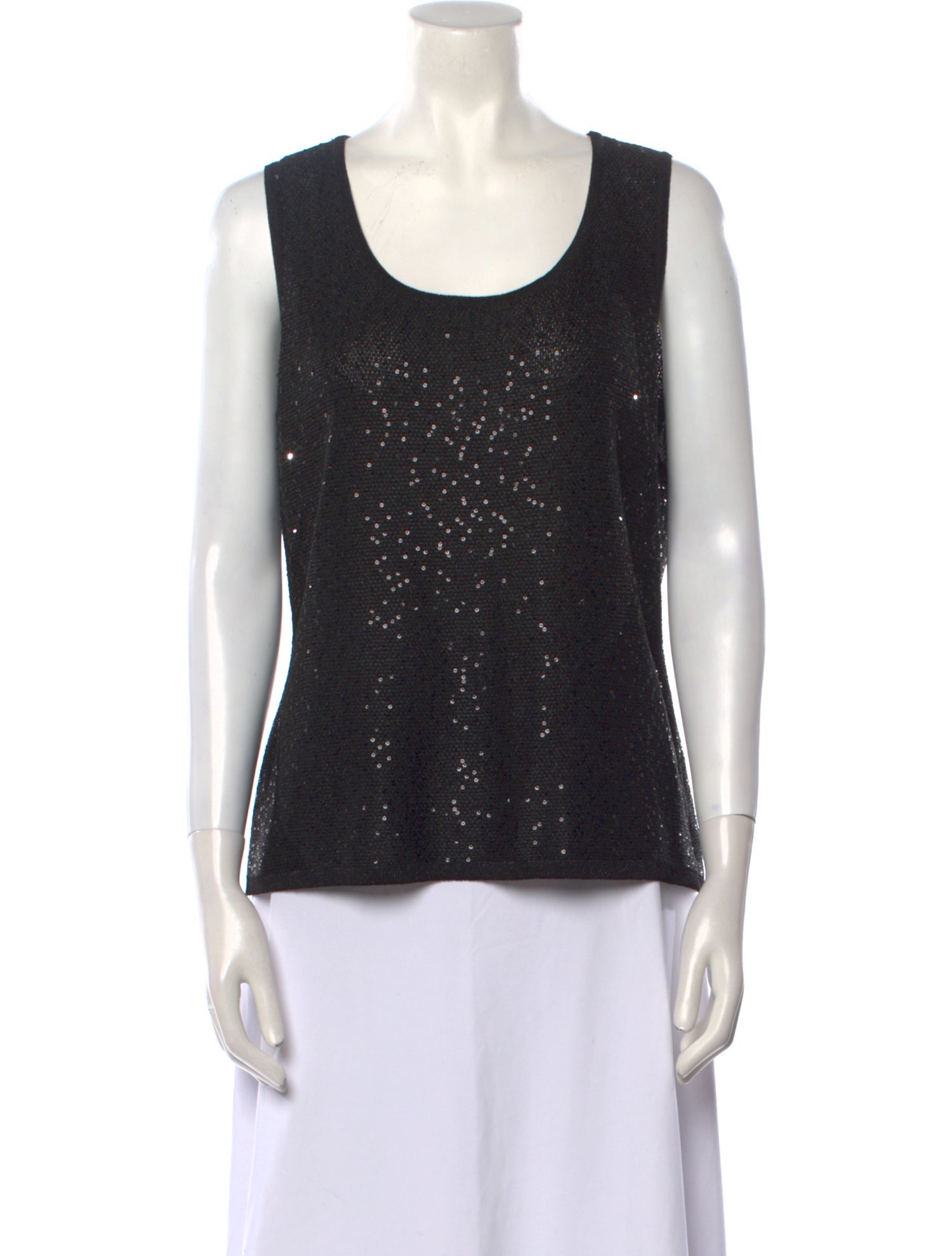 St. John Scoop Neck Sleeveless Top