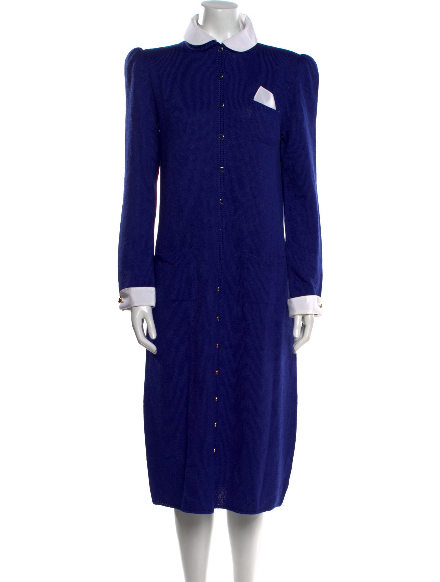 St. John Mock Neck Midi Length Dress