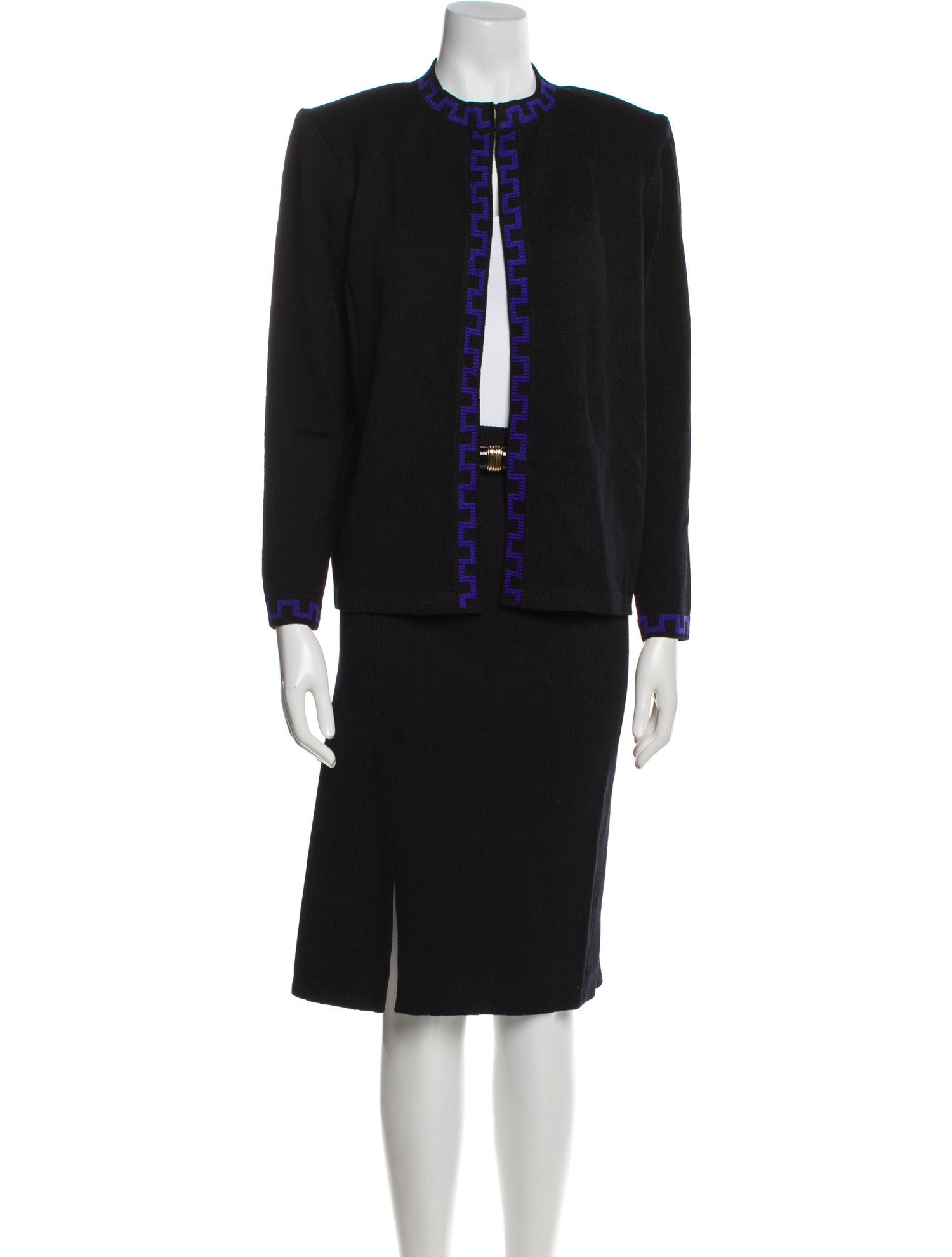 St. John Wool Crystal Embellishments Skirt Set