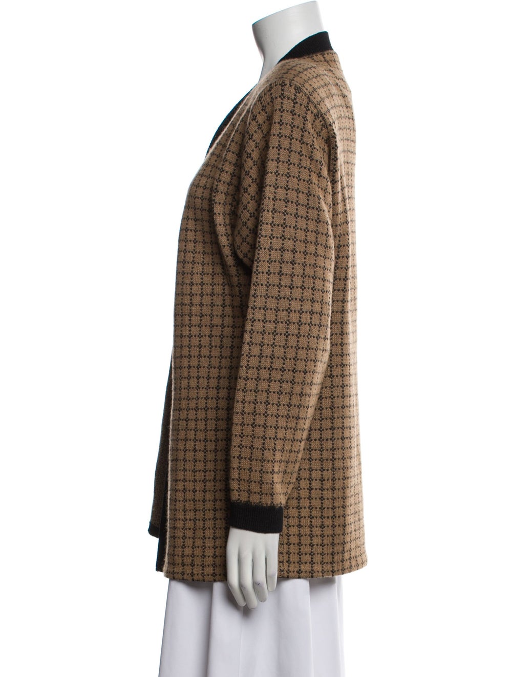 St. John Blazer Brown Tweed Pattern Collarless - image 2