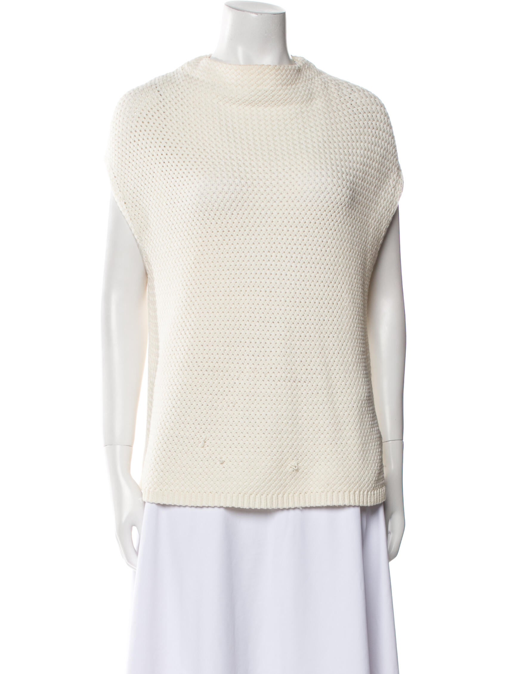 St. John Mock Neck Sleeveless Sweatshirt