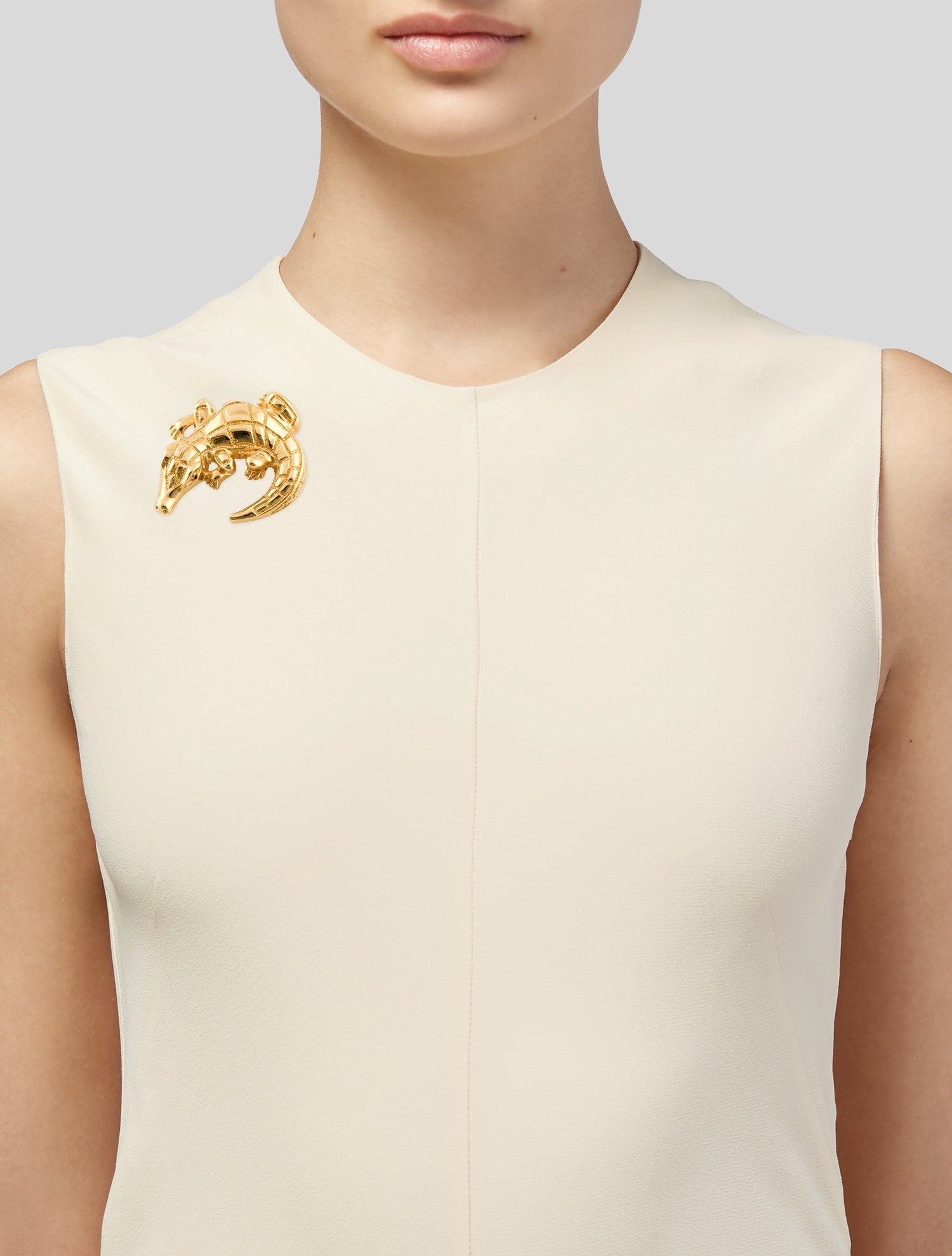 St. John Crystal Alligator Pin Brooch