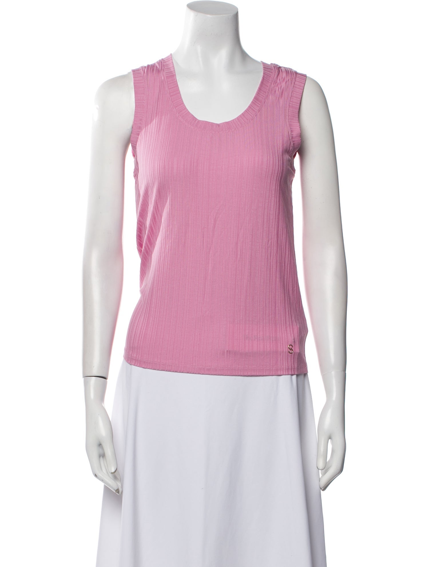 St. John Scoop Neck Sleeveless Top