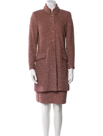 St. John Tweed Pattern Skirt Suit