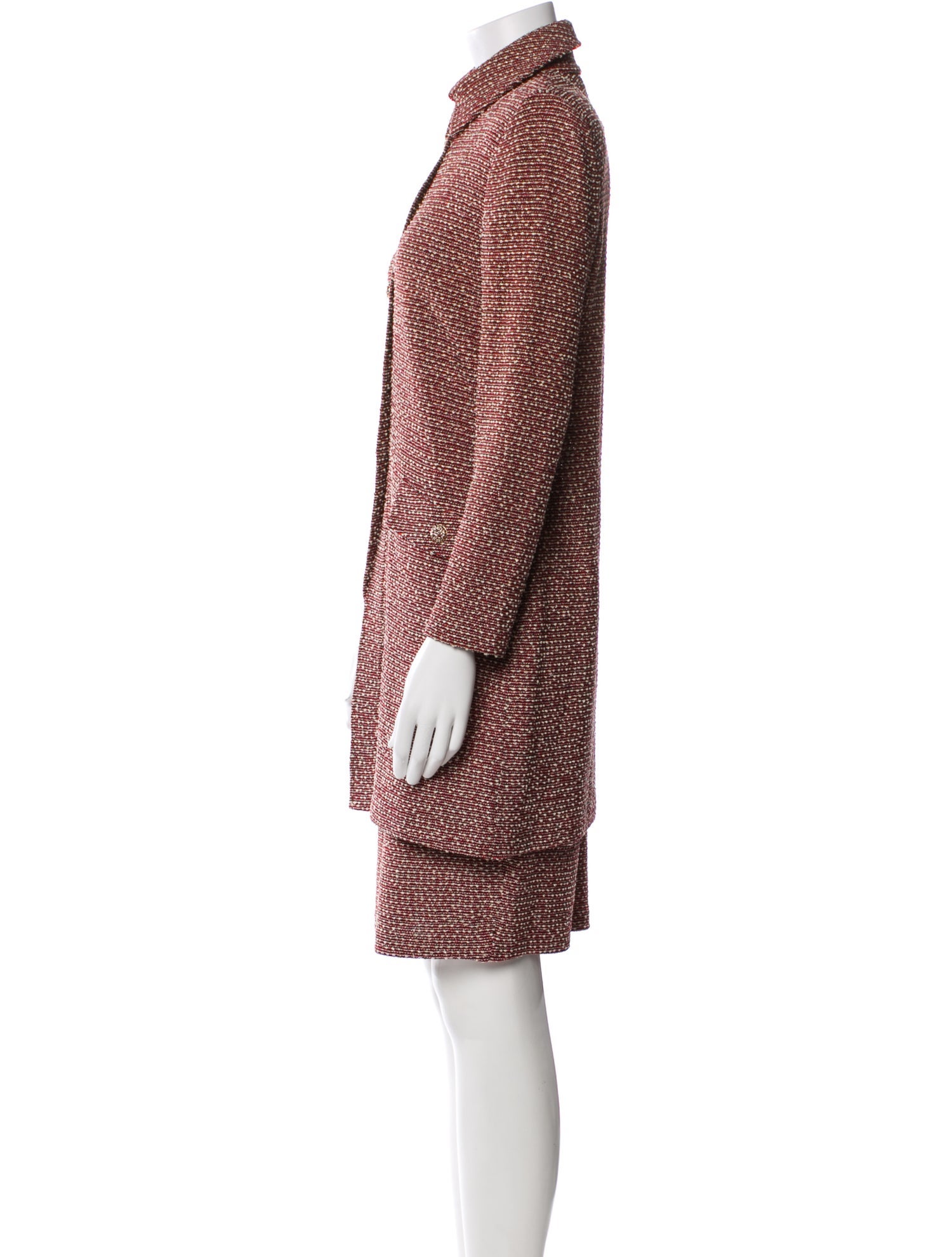 St. John Tweed Pattern Skirt Suit