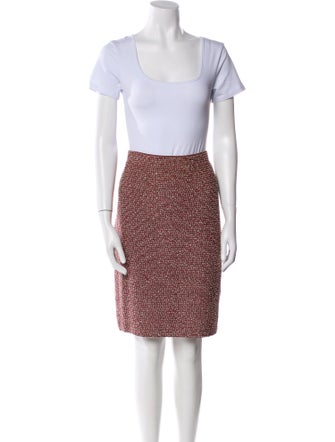 St. John Tweed Pattern Skirt Suit