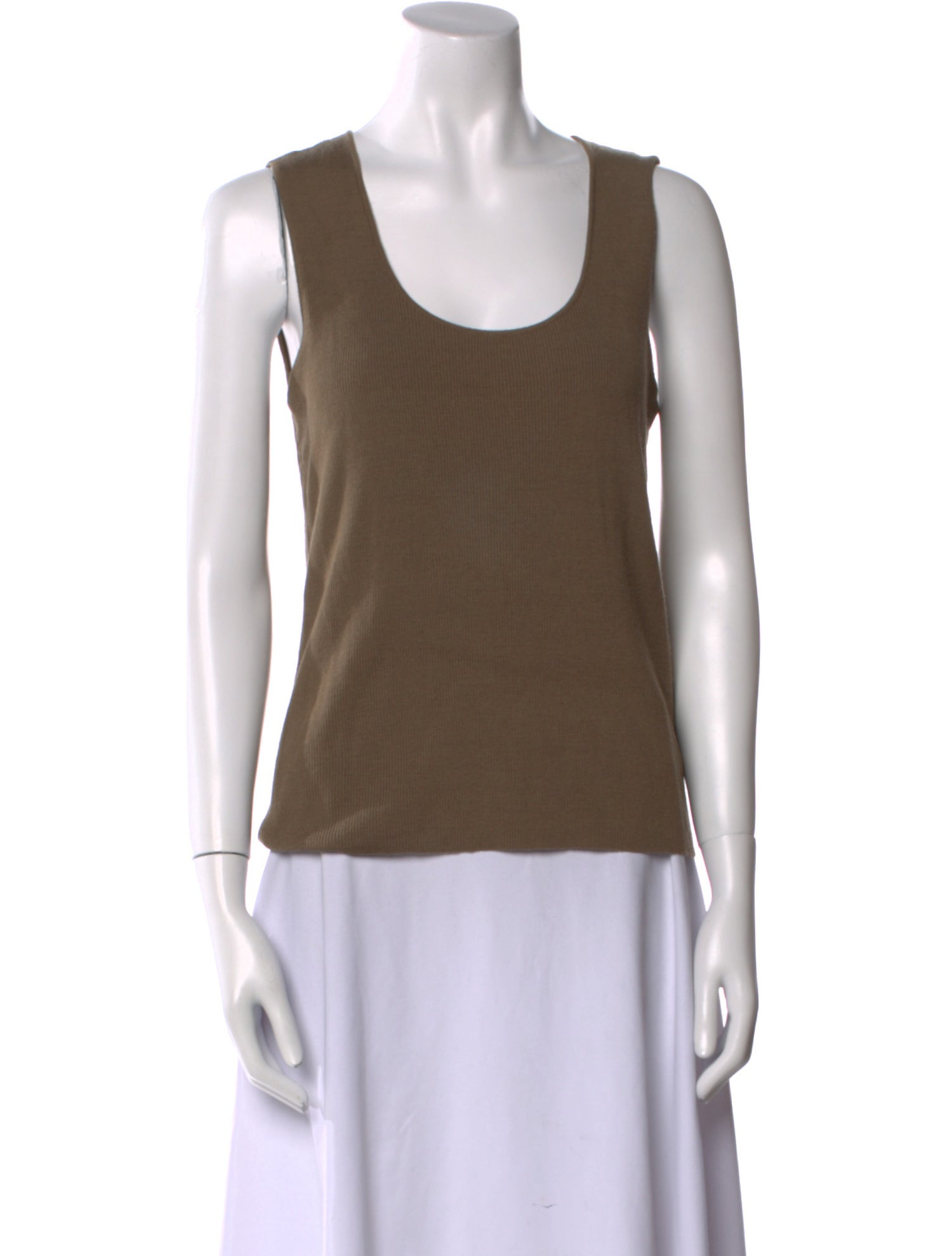 St. John Scoop Neck Sleeveless Top