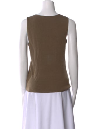 St. John Scoop Neck Sleeveless Top