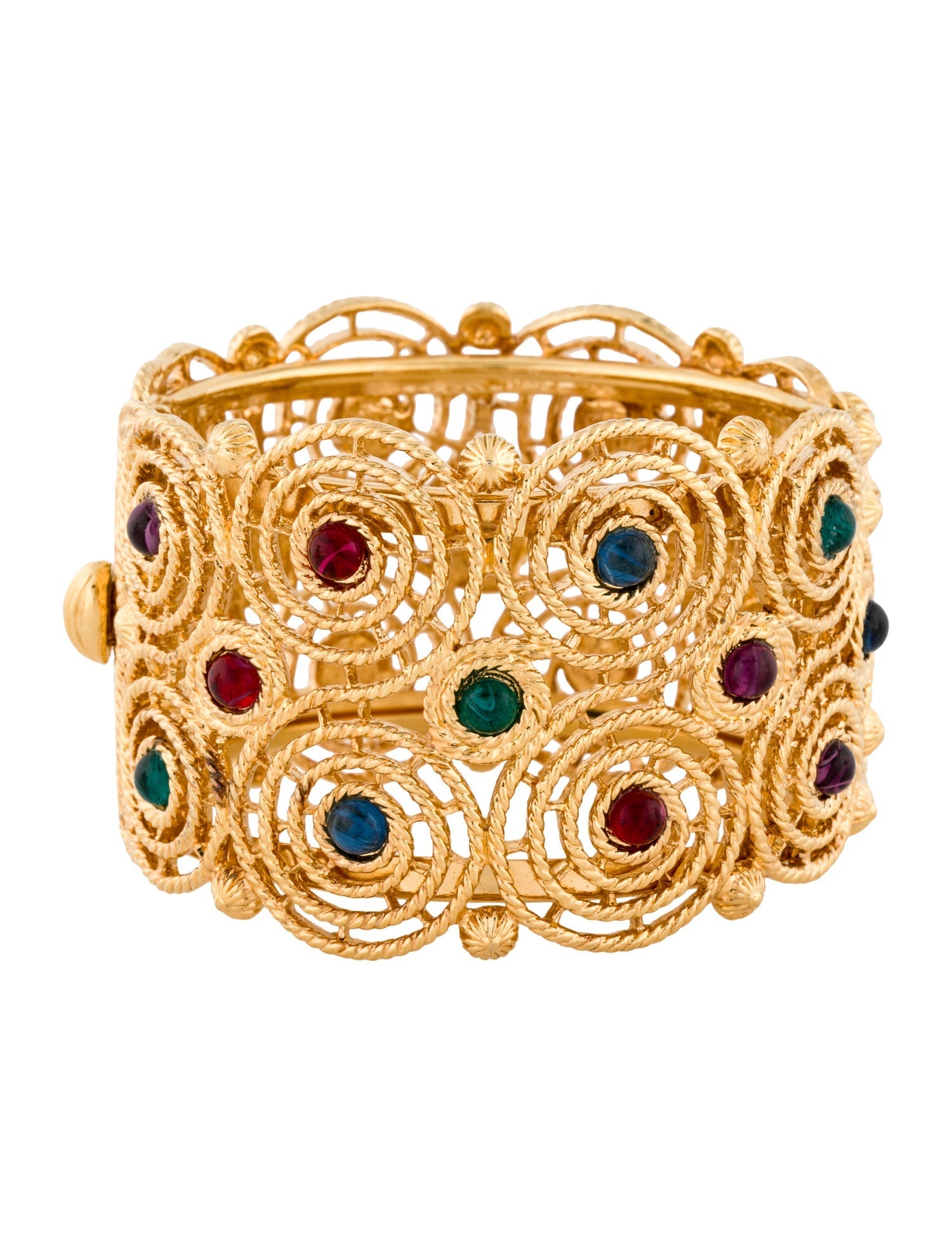 St. John Hinged Glass Cuff Bracelet