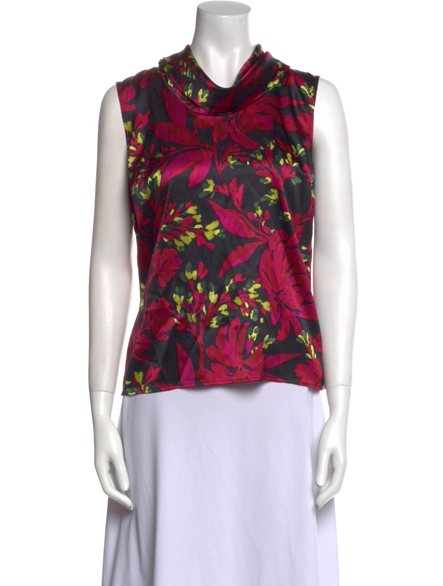St. John Silk Floral Print Top