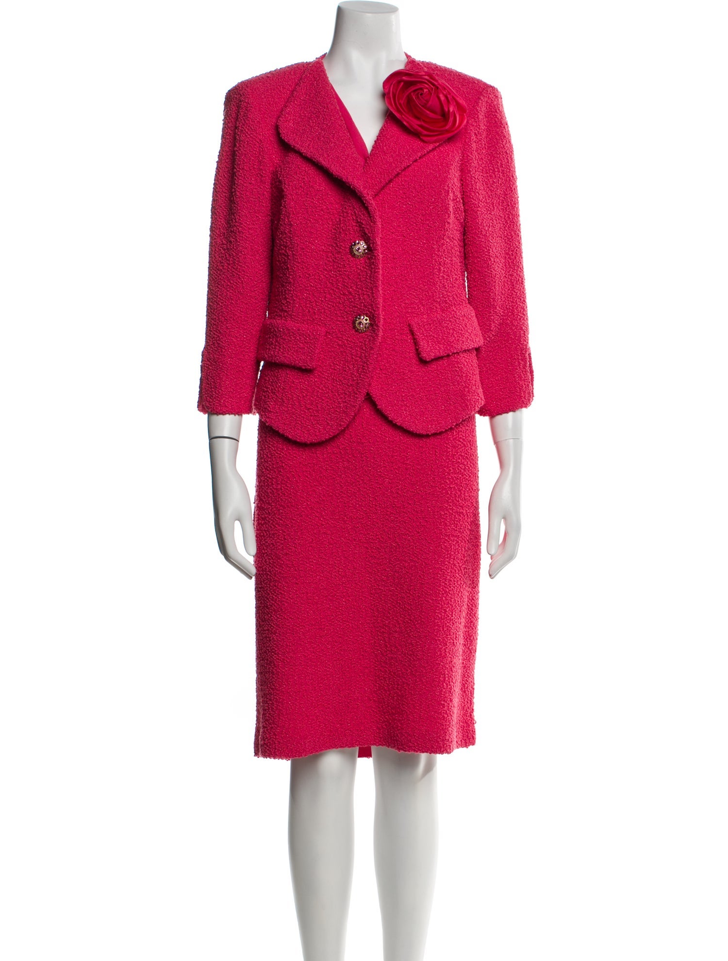 St. John Crystal Embellishments Skirt Suit