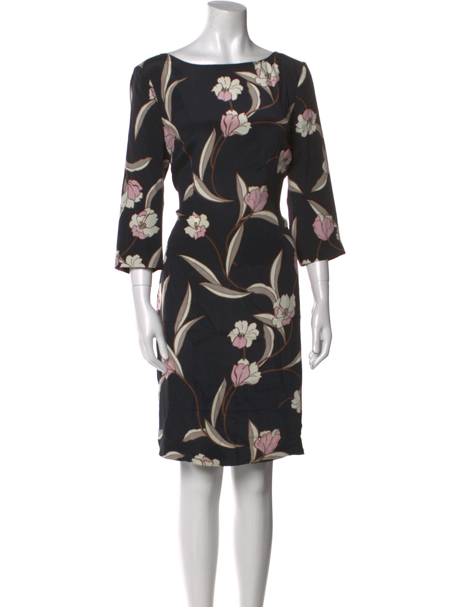 St. John Silk Knee-Length Dress