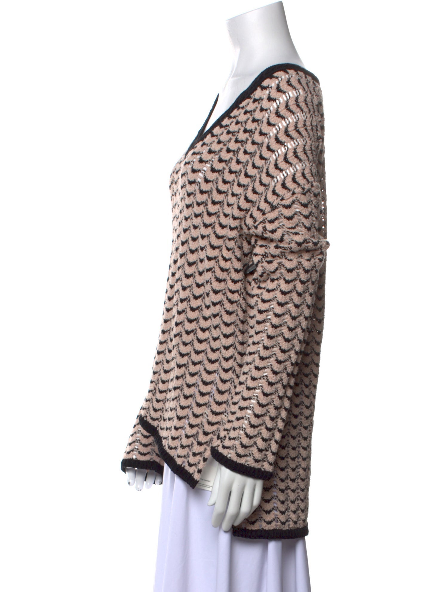 St. John Striped V-Neck Sweater w/ Tags