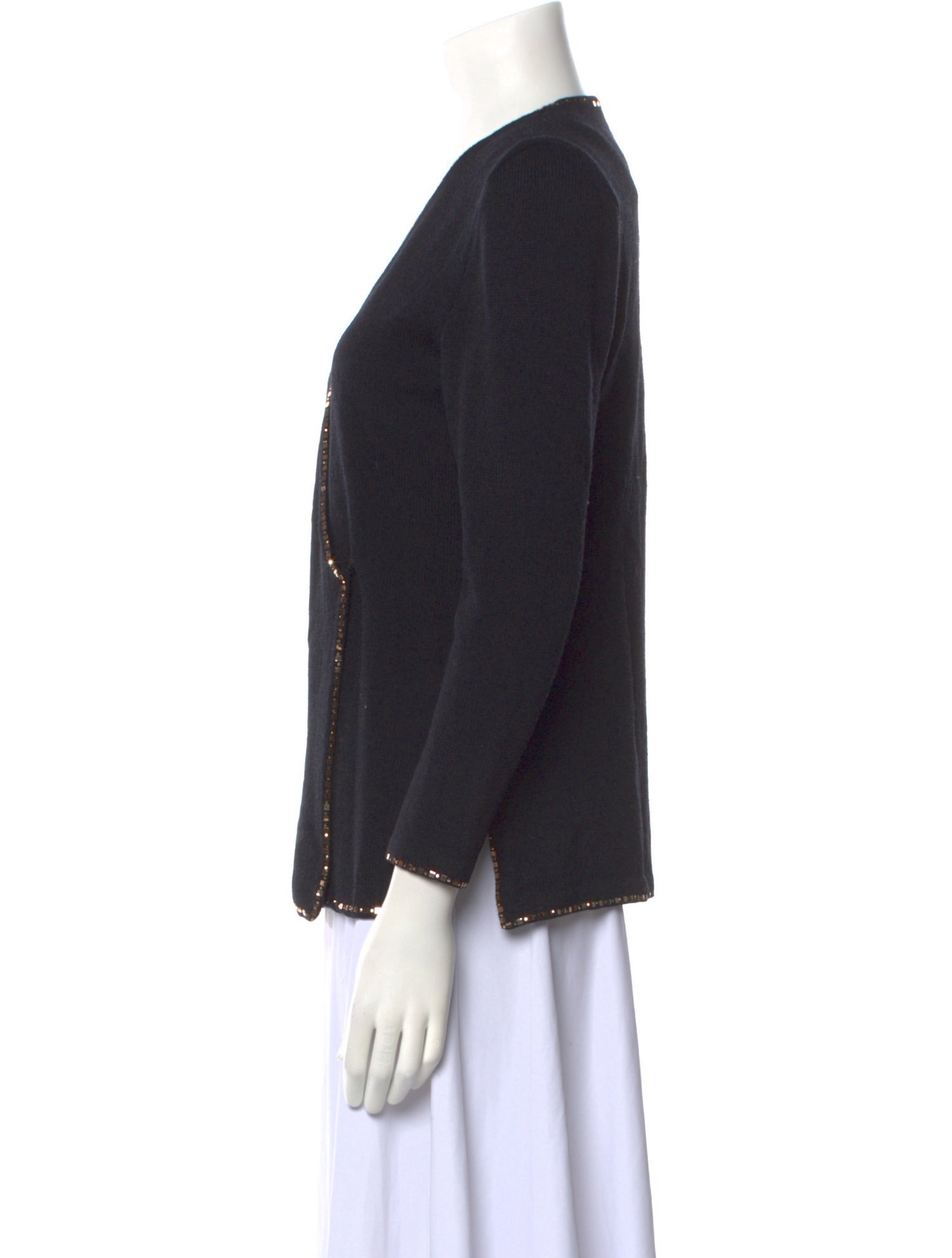 St. John Evening Wool V-Neck Sweater