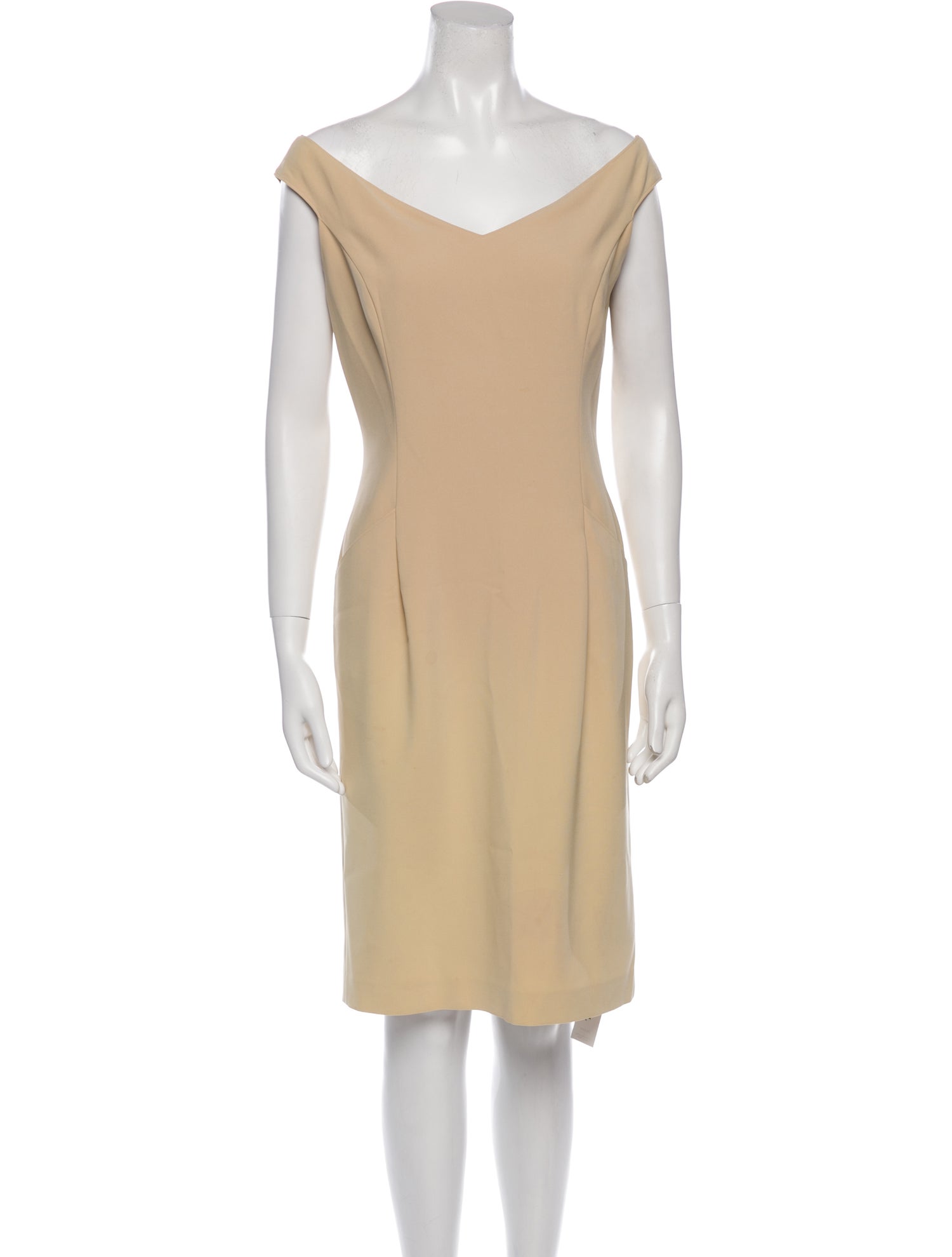 St. John Off-The-Shoulder Knee-Length Dress