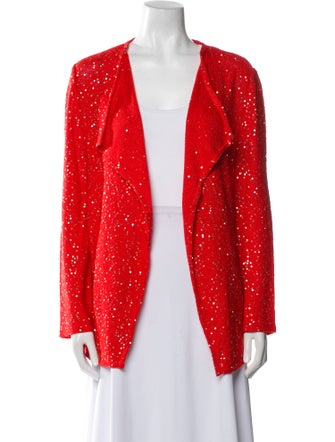 St. John Wool Polka Dot Print Evening Jacket