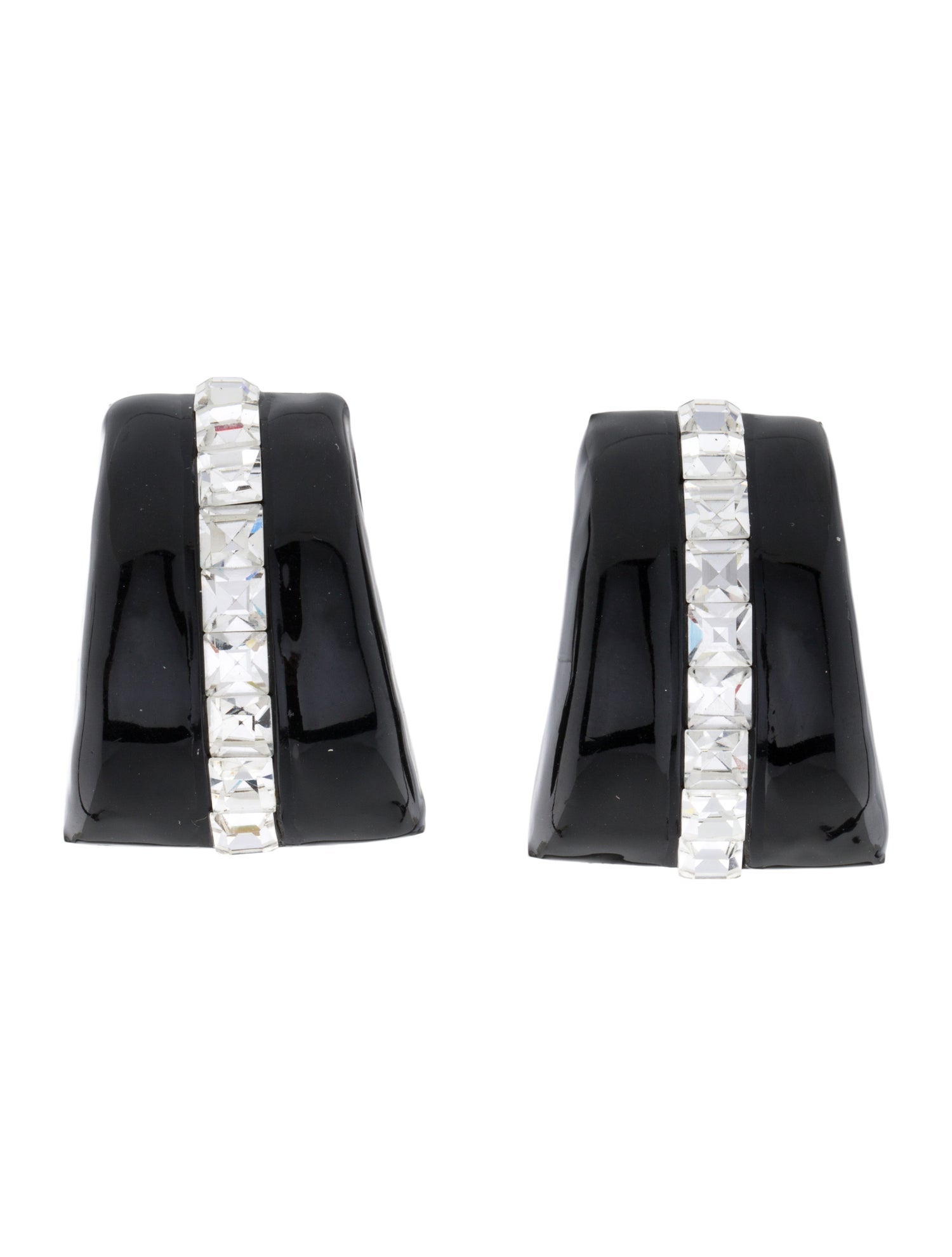 St. John Crystal & Enamel Clip-On Earrings