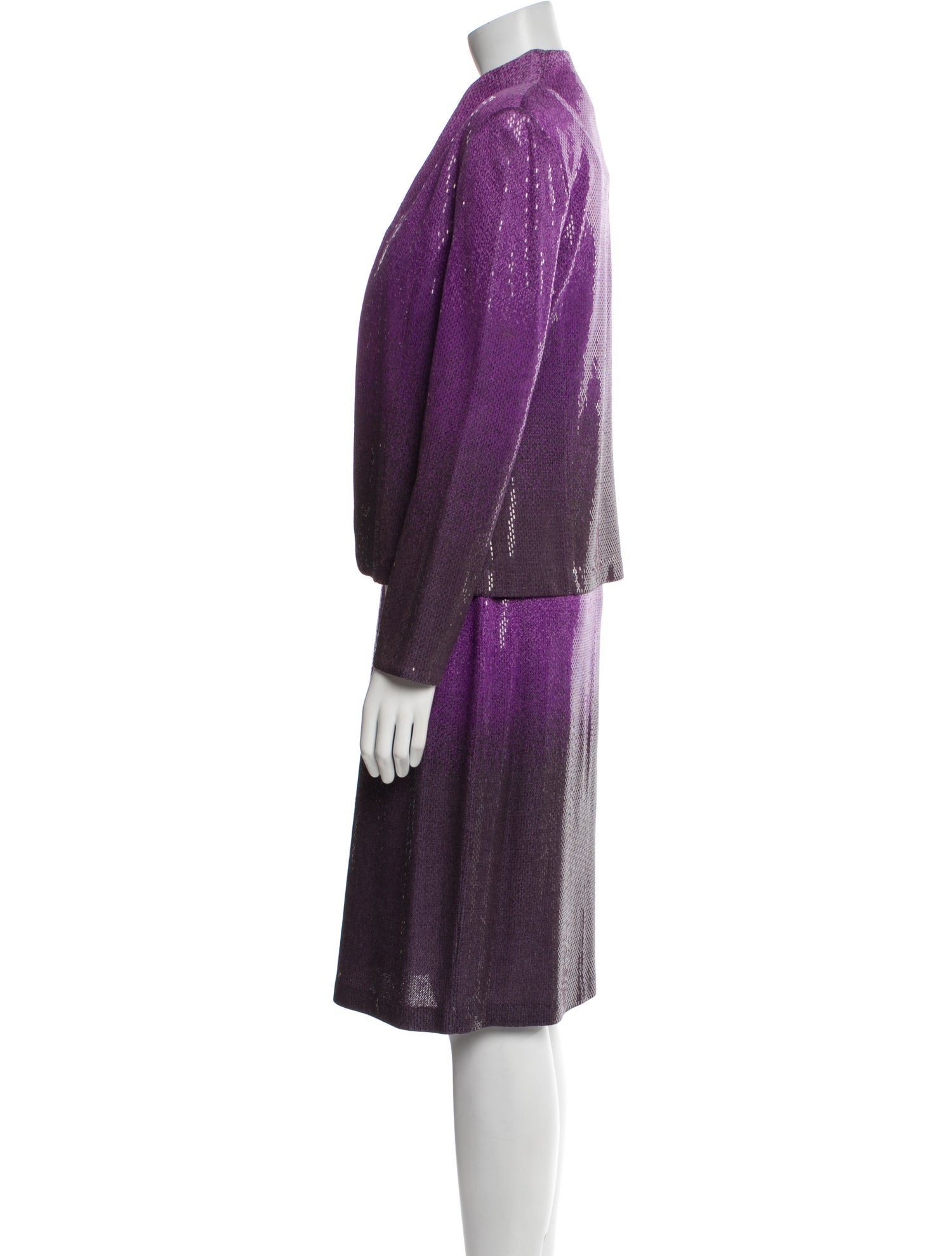 St. John Colorblock Pattern Sequin Embellishments Dress Set