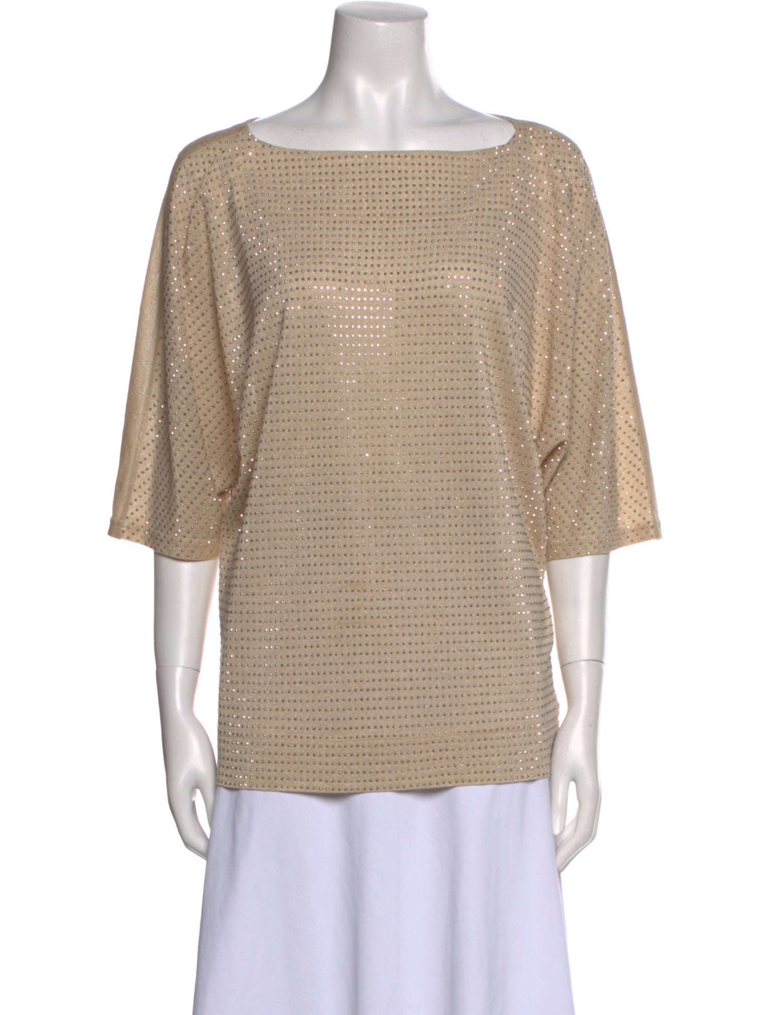 St. John Bateau Neckline Three-Quarter Sleeve Top