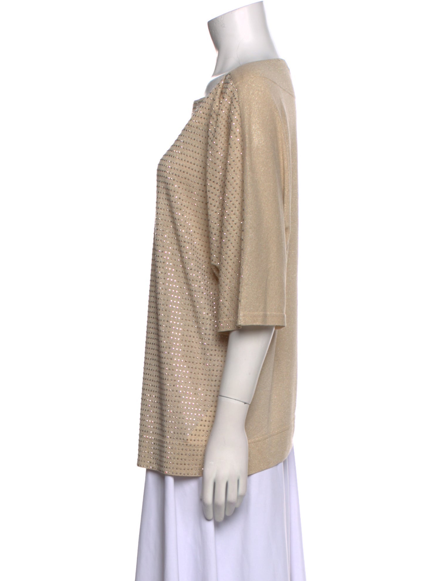 St. John Bateau Neckline Three-Quarter Sleeve Top