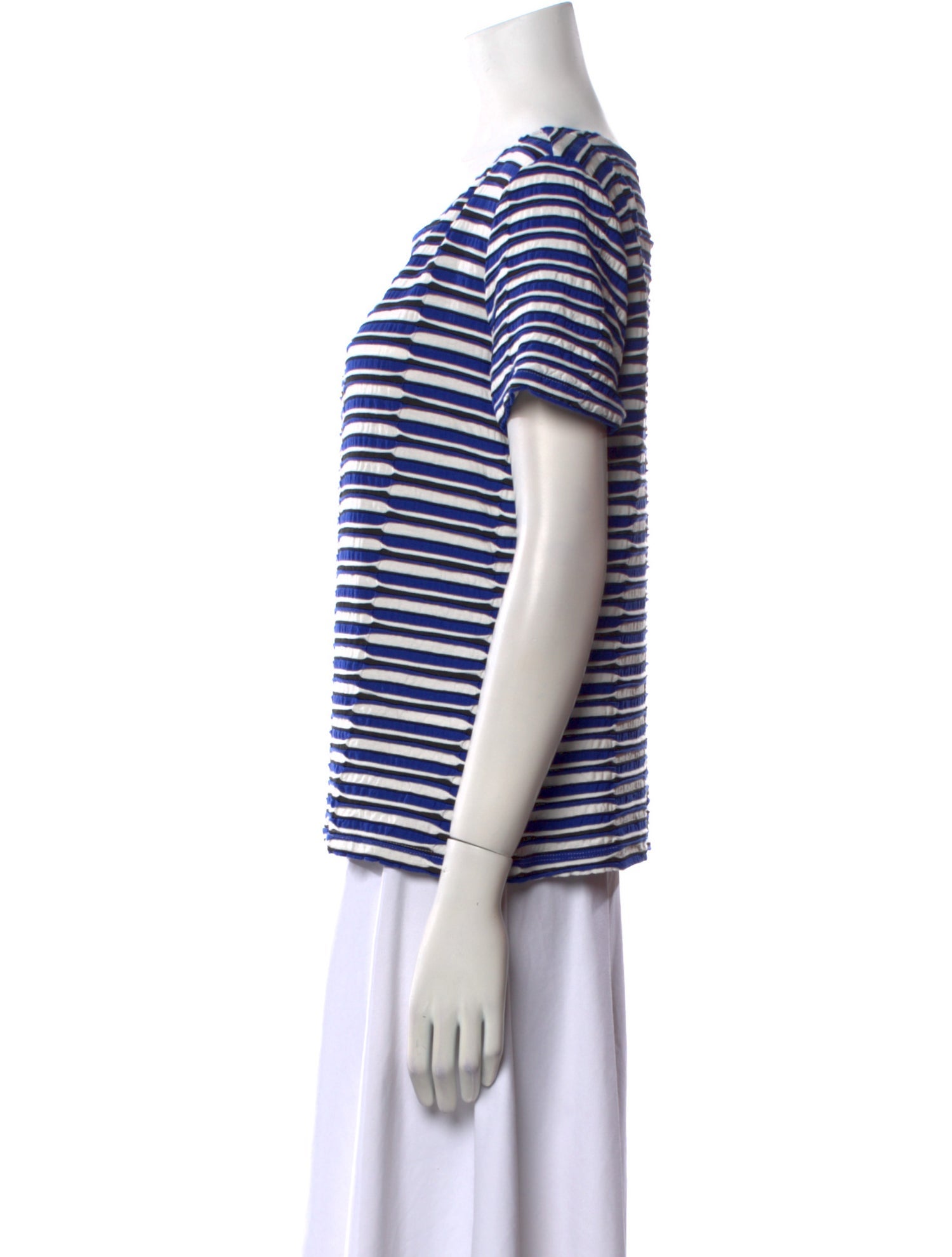 St. John Striped Bateau Neckline T-Shirt