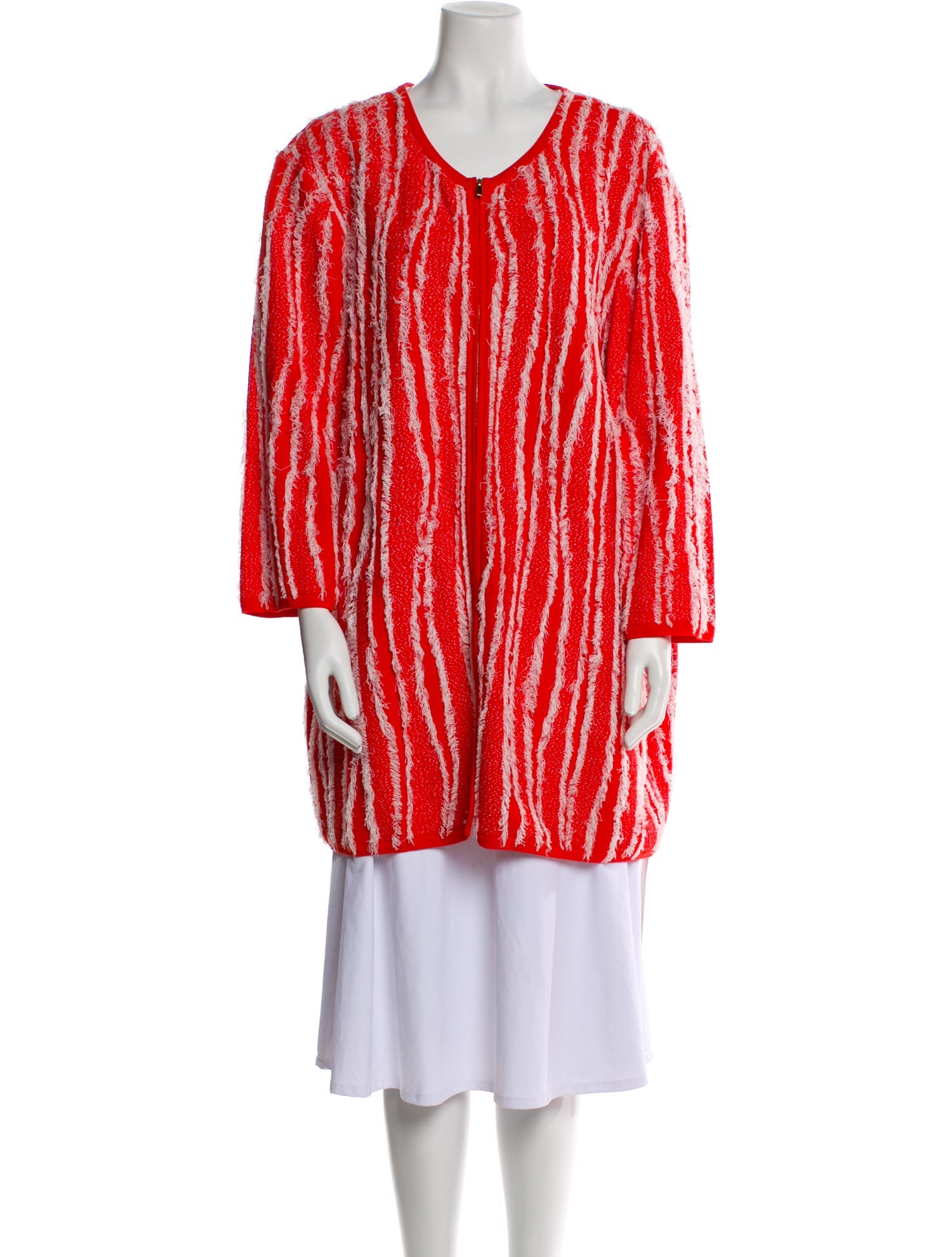 St. John Striped Scoop Neck Sweater