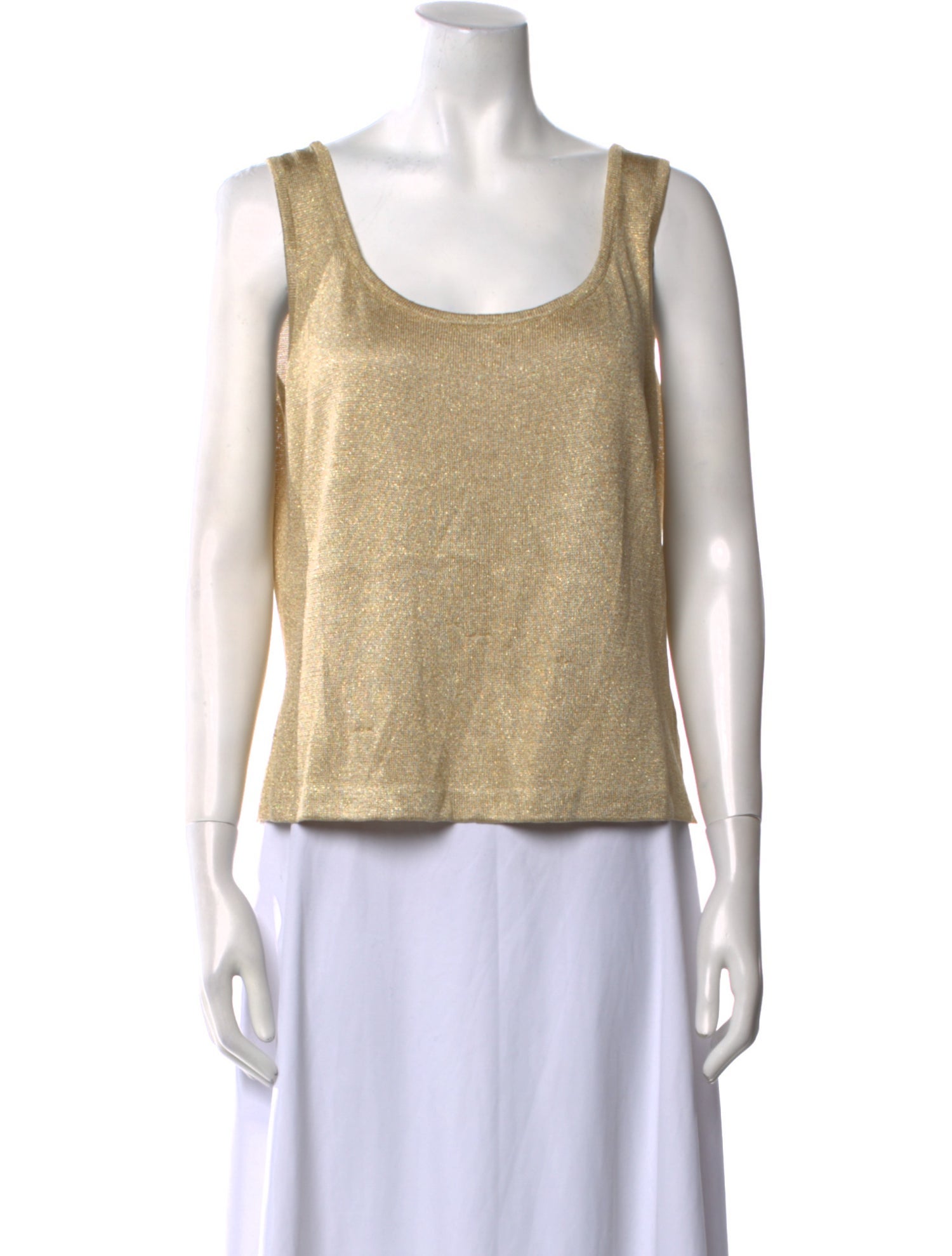 St. John Scoop Neck Sleeveless Top