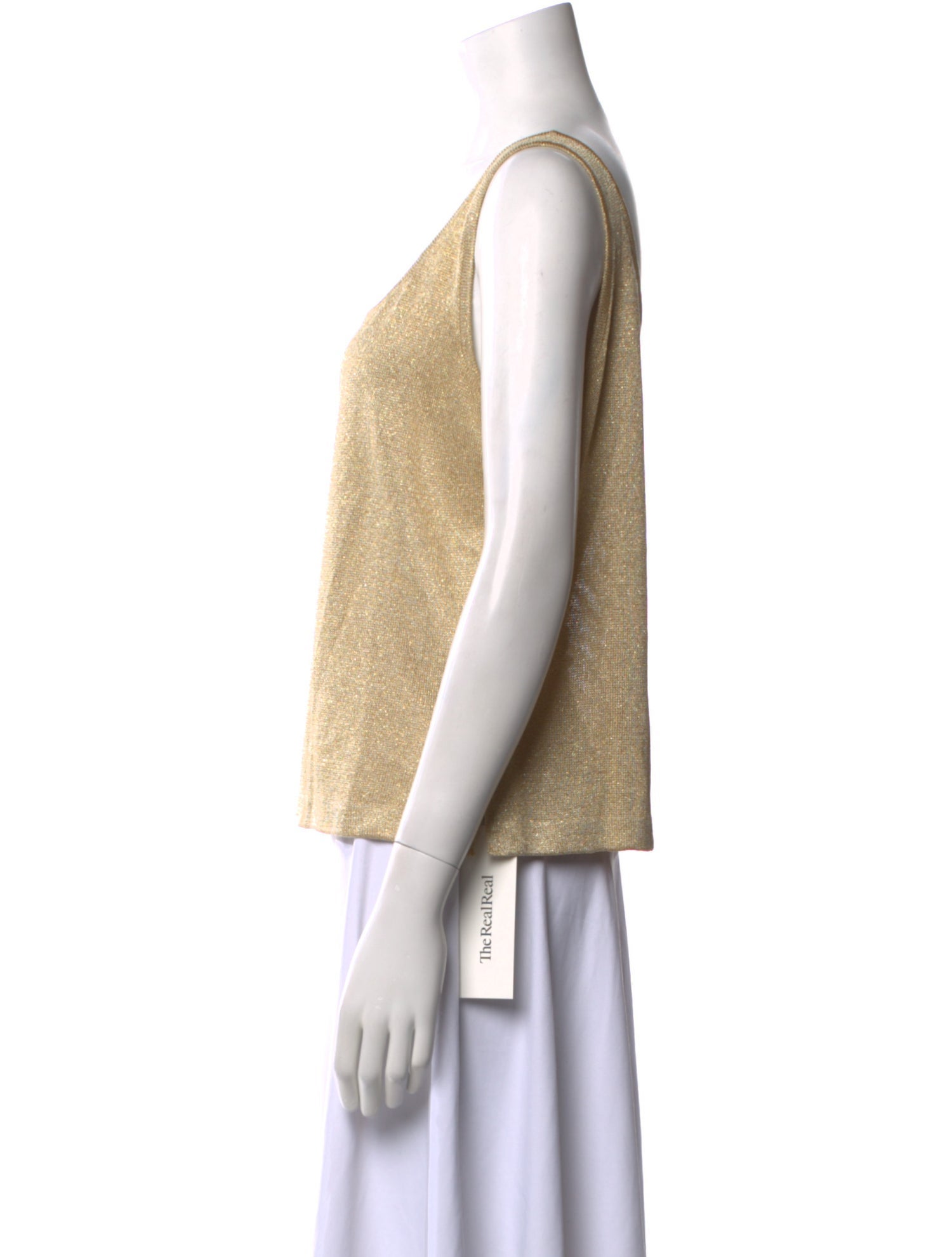 St. John Scoop Neck Sleeveless Top