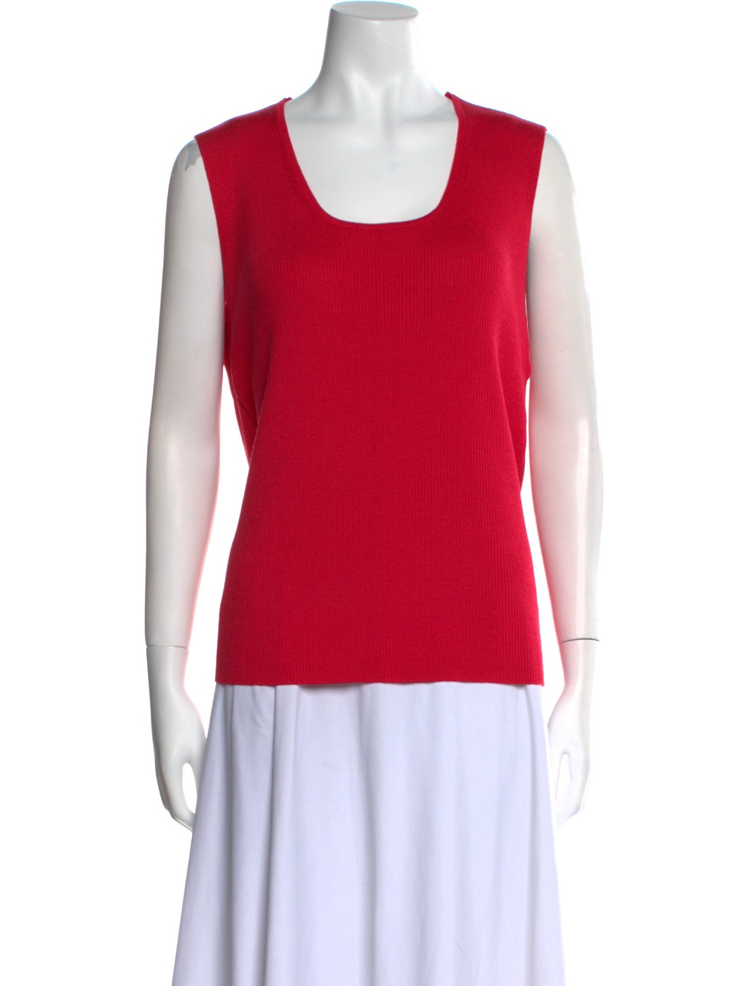 St. John Scoop Neck Sleeveless Top