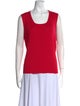 St. John Scoop Neck Sleeveless Top