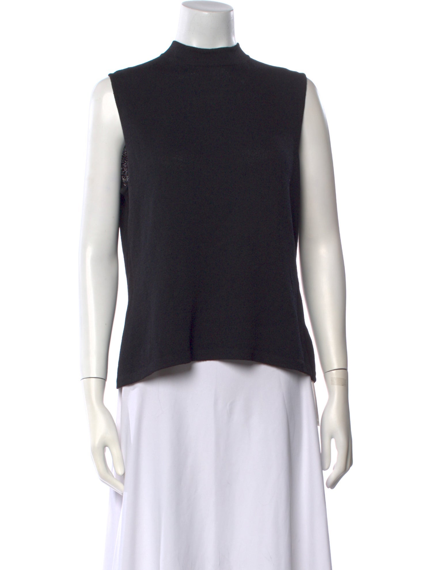 St. John Mock Neck Sleeveless Top