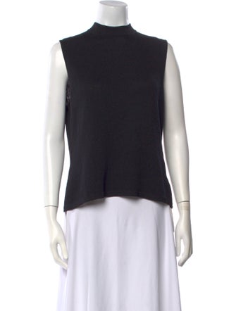 St. John Mock Neck Sleeveless Top