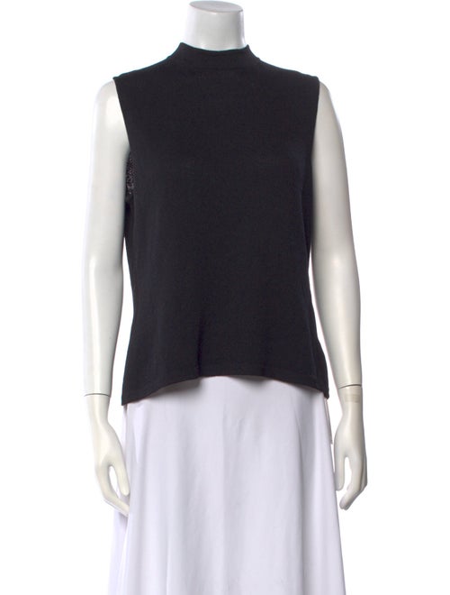 St. John Mock Neck Sleeveless Top