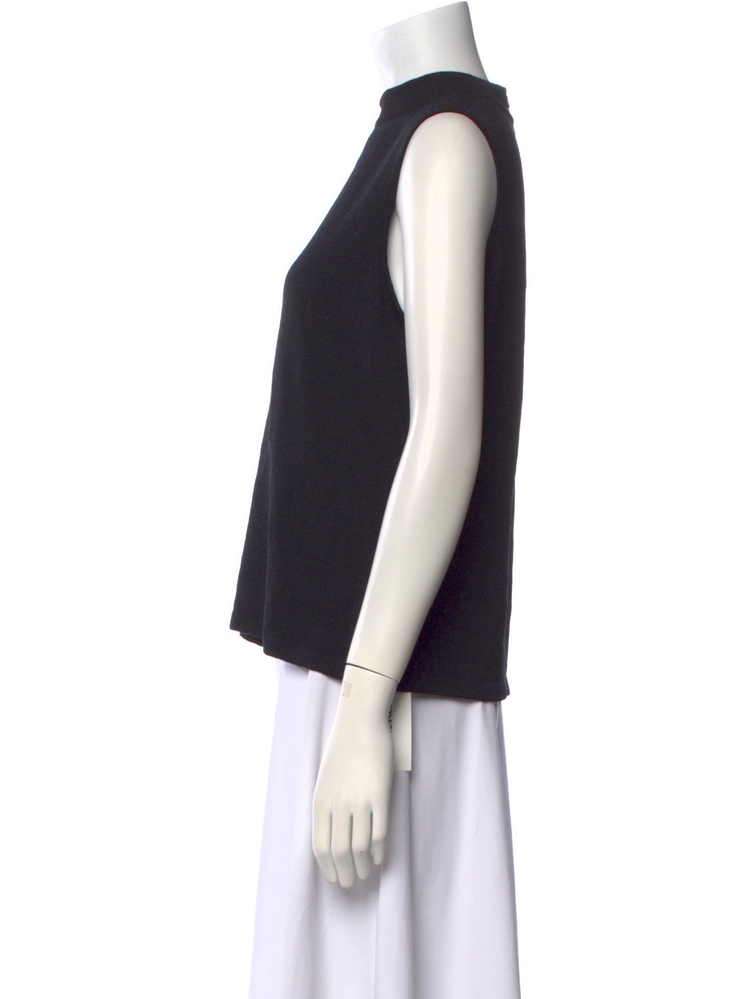 St. John Mock Neck Sleeveless Top
