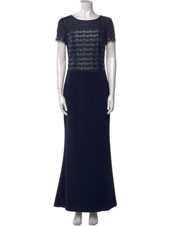 St. John Scoop Neck Long Dress