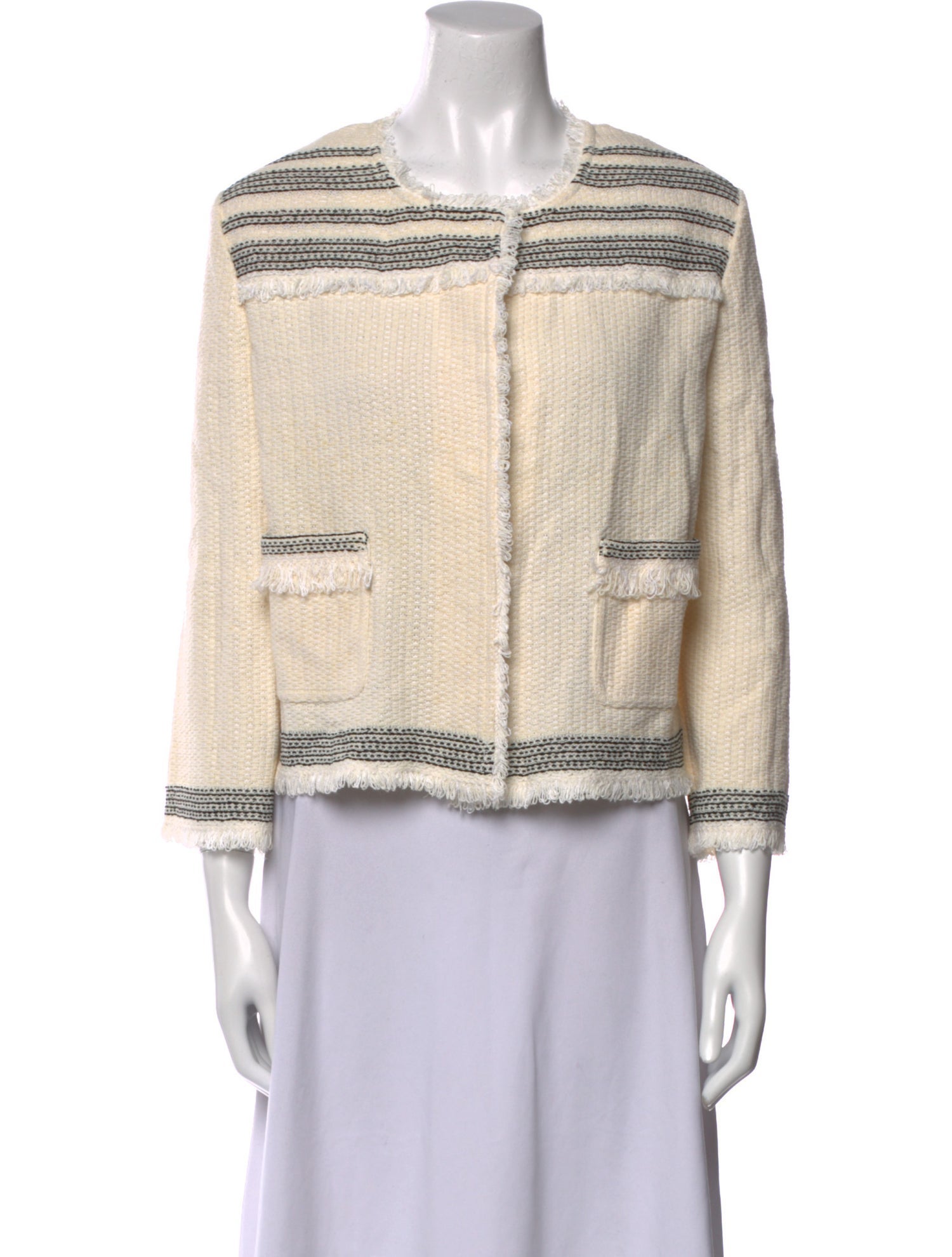 St. John Striped Crew Neck Sweater