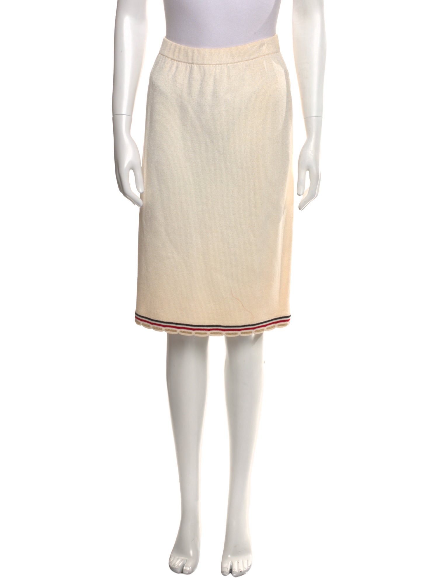 St. John Collection Scalloped Accent Knee-Length Skirt