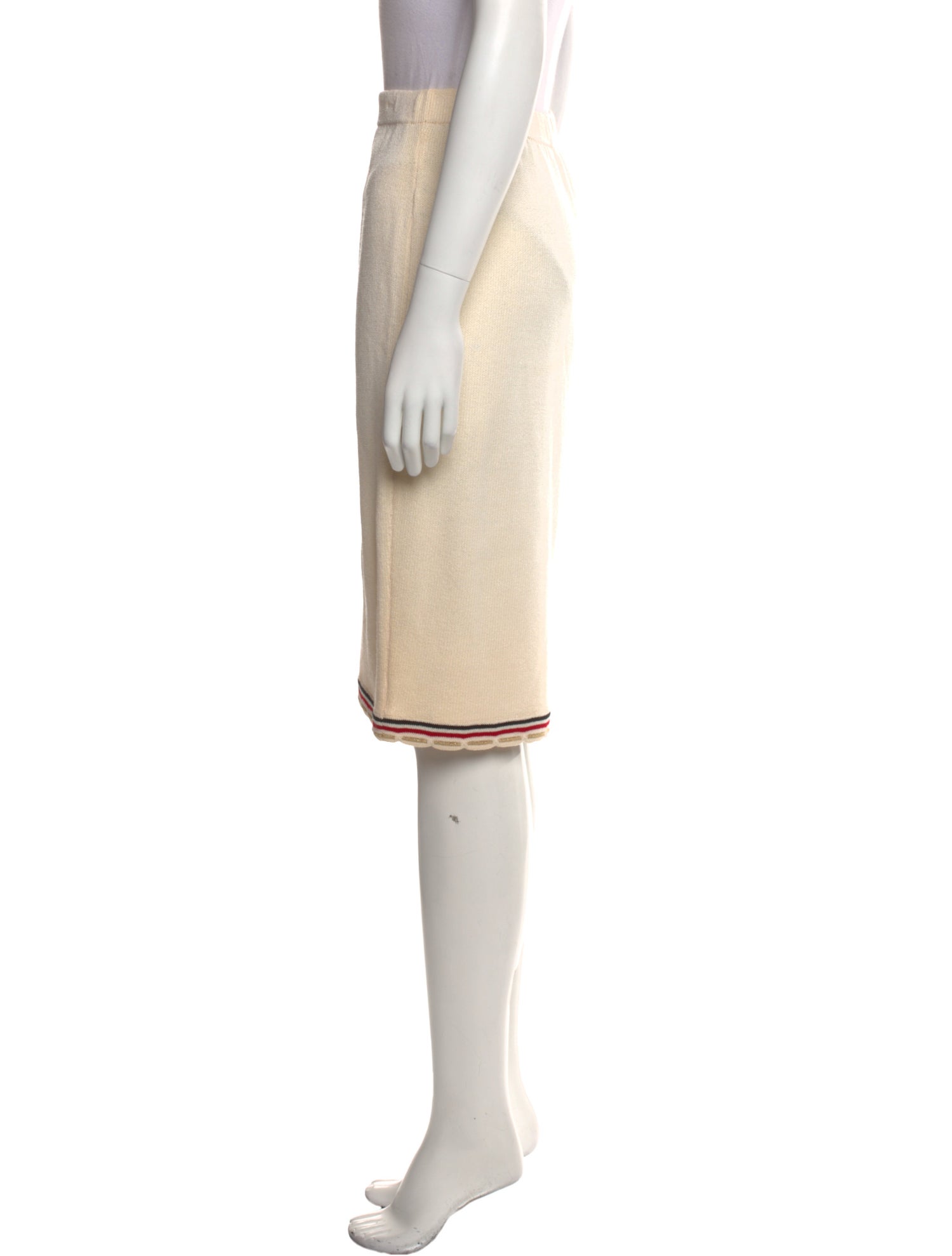 St. John Collection Scalloped Accent Knee-Length Skirt