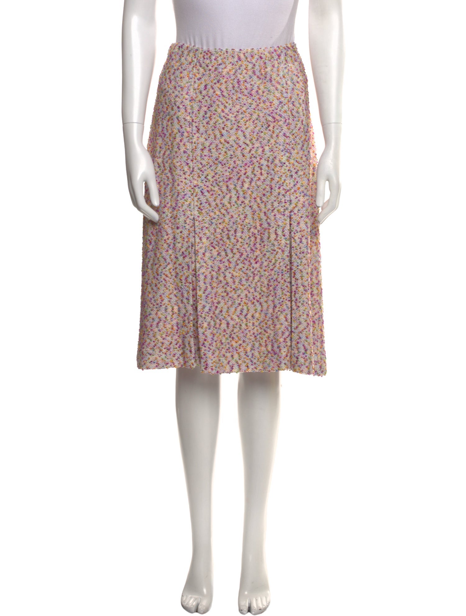St. John Couture Tweed Pattern Knee-Length Skirt