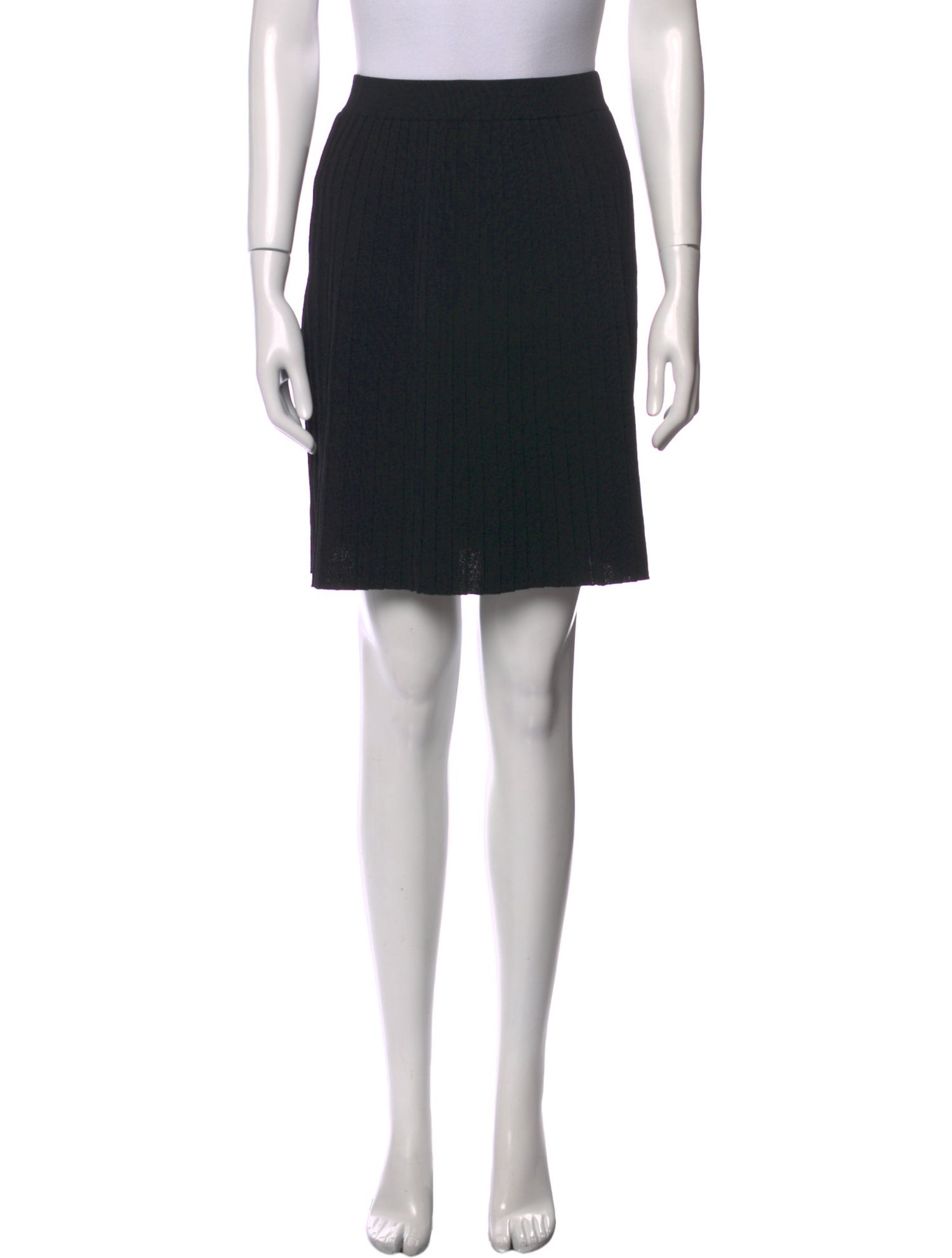 St. John Pleated Accents Knee-Length Skirt