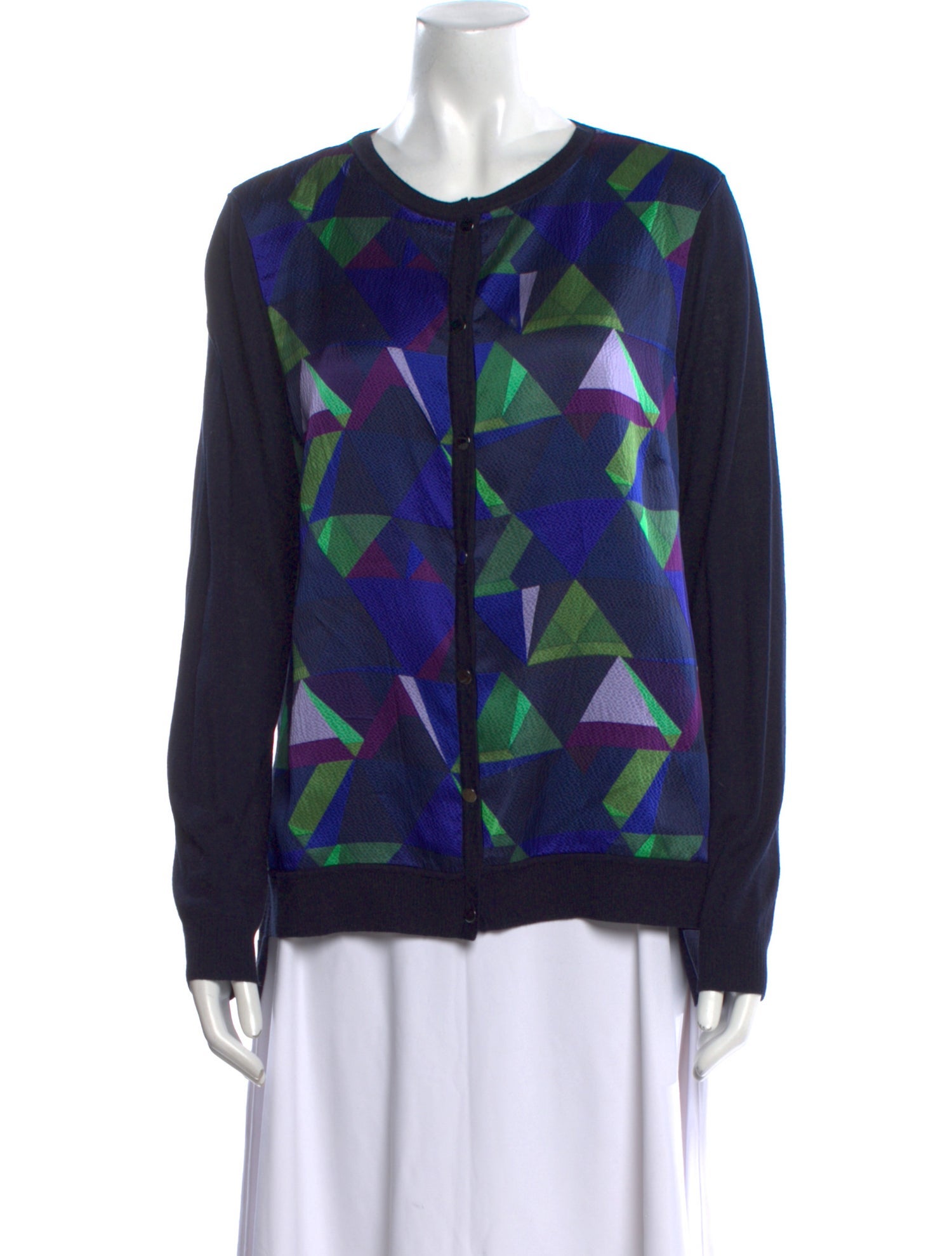 St. John Printed Crew Neck Sweater