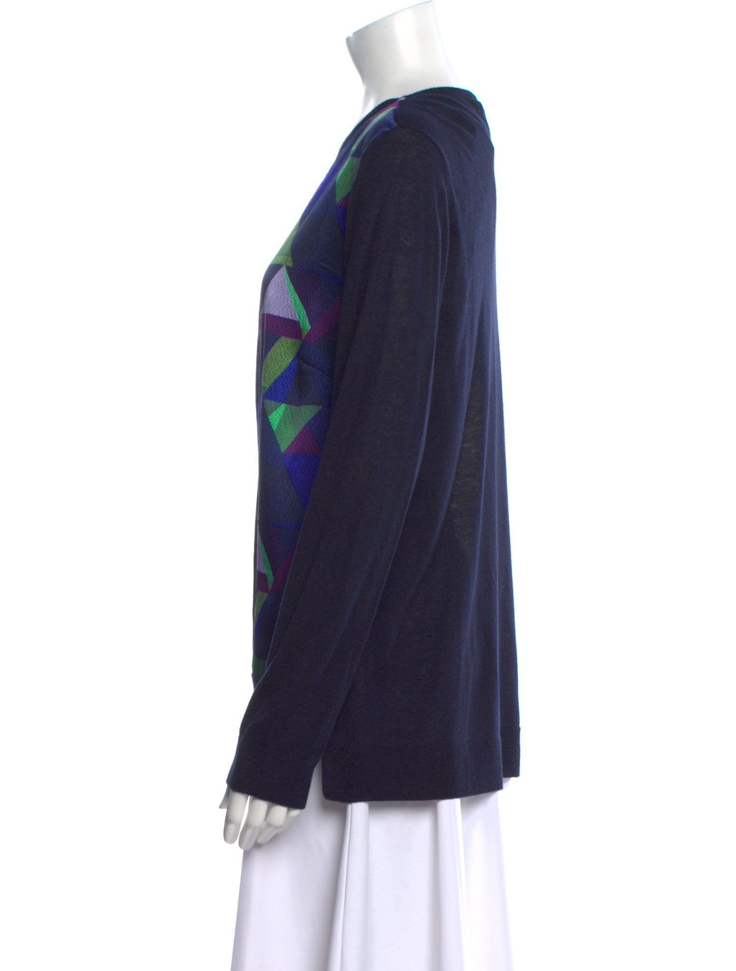 St. John Printed Crew Neck Sweater