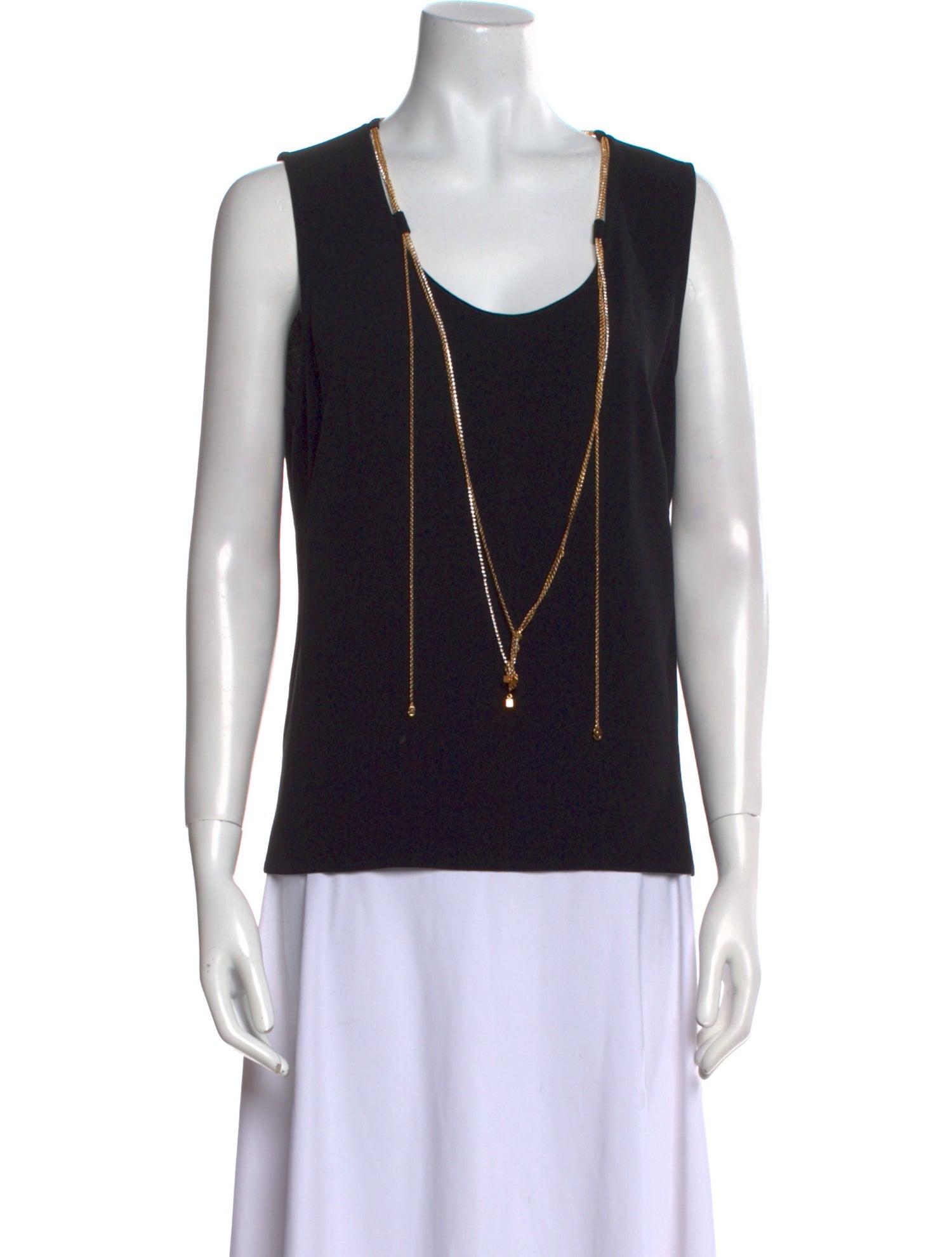 St. John Scoop Neck Sleeveless Top